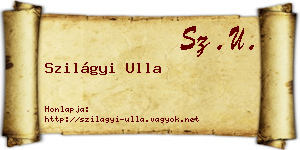 Szilágyi Ulla névjegykártya